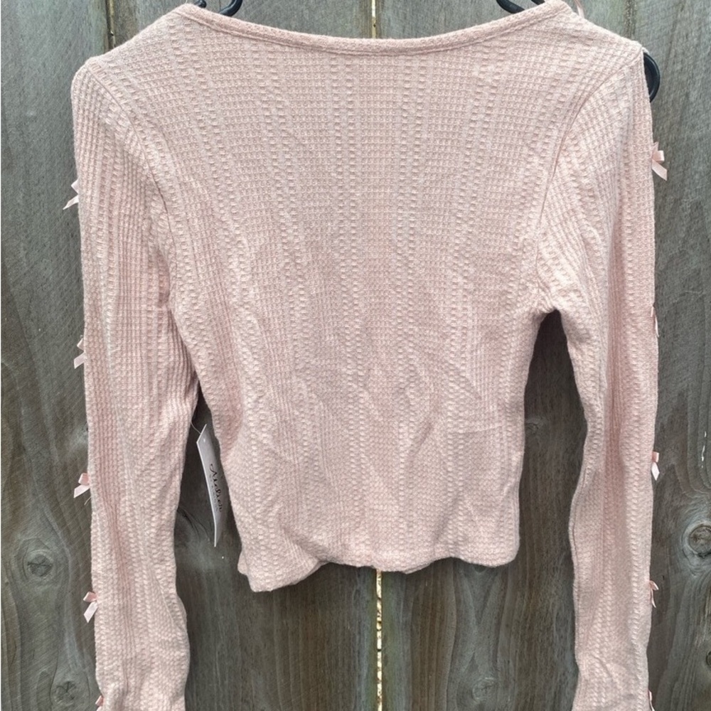 Chic Blush Knit Long Sleeve Top